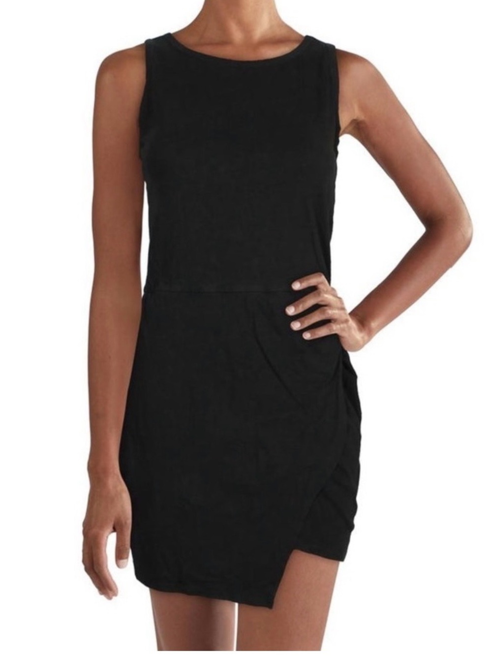 NWT Pam and Gela LINEN and COTTON T-Shirt Tank Dress Wrap Skirt Size P or XS